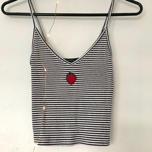 Cute Strawberry Striped Crop Top Forever 21